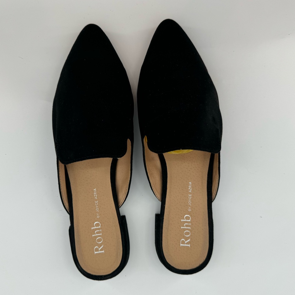 Rohb by Joyce Azria Black Flats with Pointed Toe - Size 9